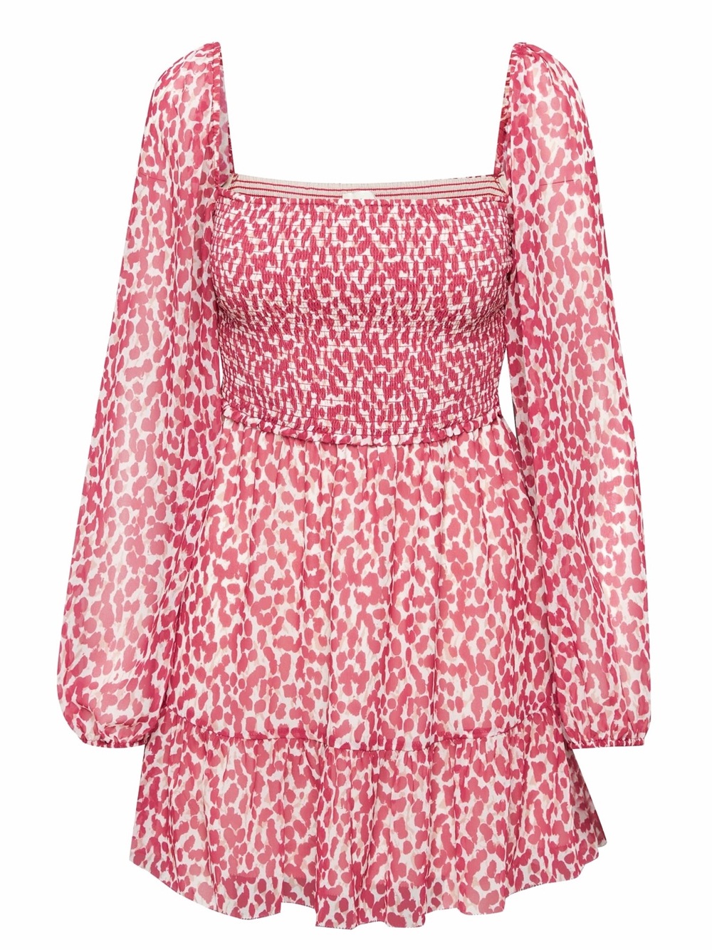 Aritzia Wilfred Tempest Long Sleeve Mini Dress Magenta Pink & White Sz M